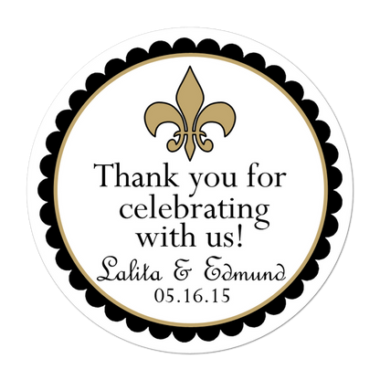 Fleur De Lis Personalized Sticker Wedding Stickers - INKtropolis