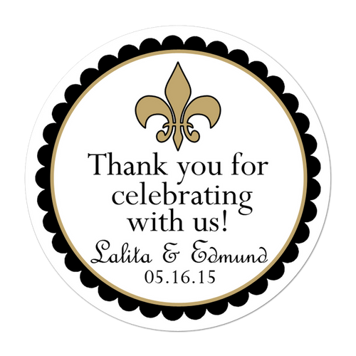 Fleur De Lis Personalized Sticker Wedding Stickers - INKtropolis