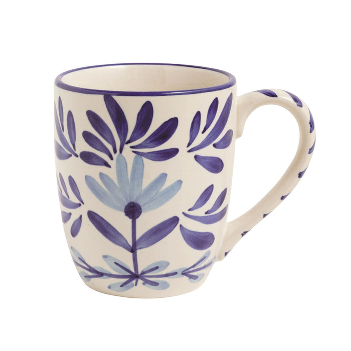 Floral Flourish Blue Mug