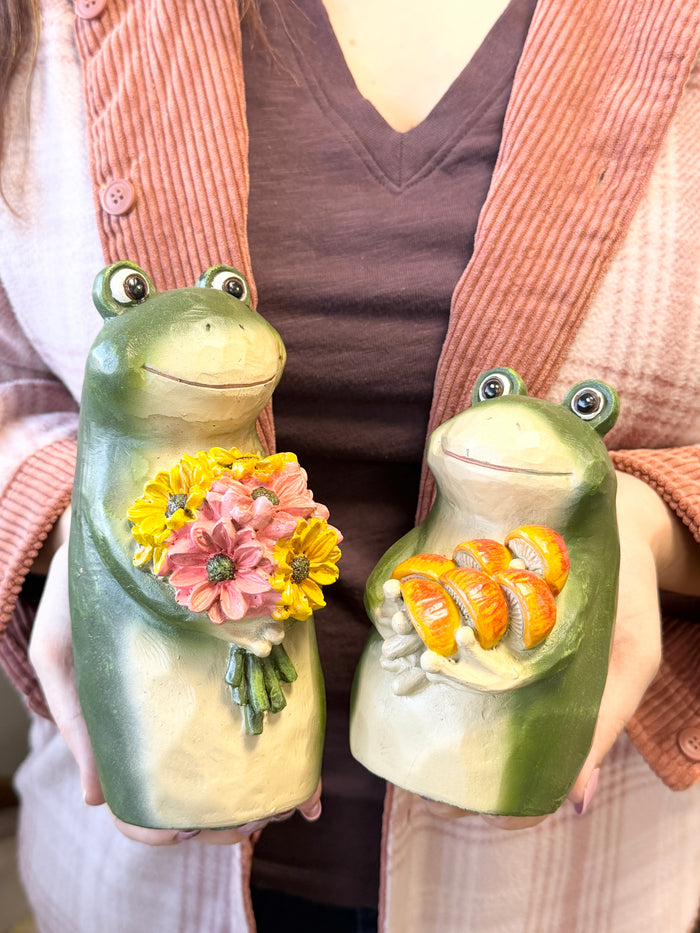 Flower Friend Resin Frog - 2 Sizes