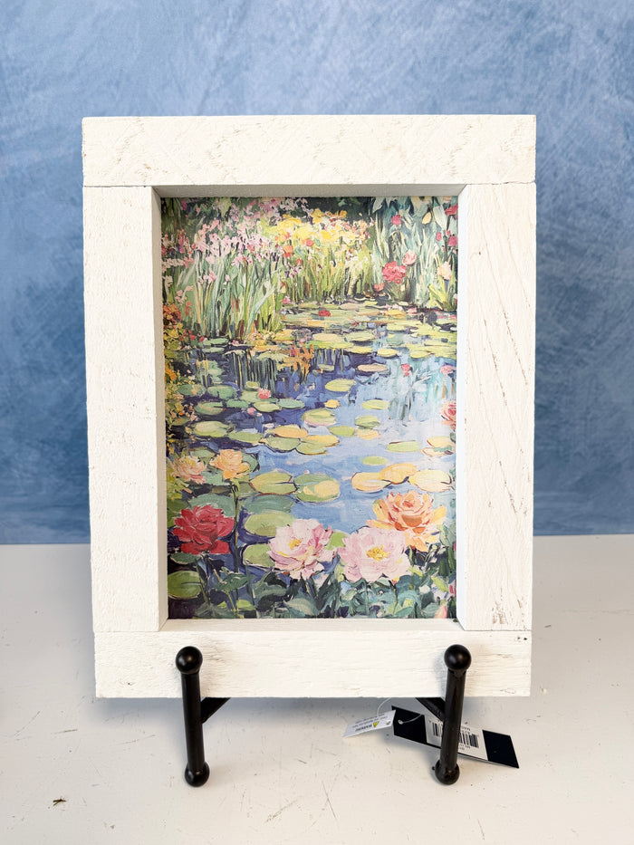 Flower Pond Wood Framed Art