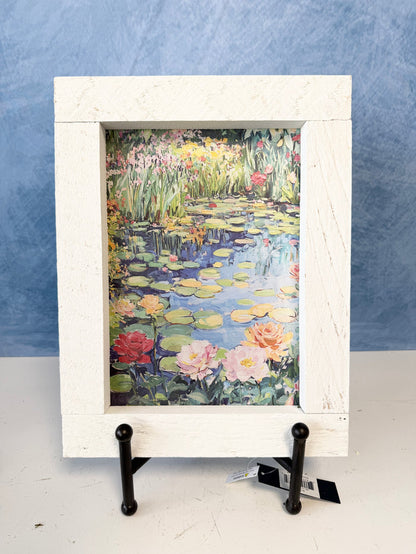 Flower Pond Wood Framed Art