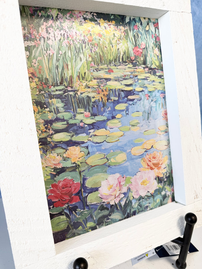 Flower Pond Wood Framed Art