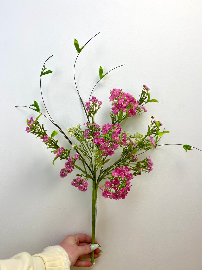 Fuchsia Lilac Mixed Blooms Pick