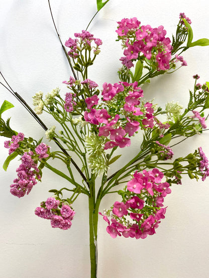 Fuchsia Lilac Mixed Blooms Pick