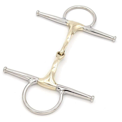 full cheek twisted brass bit angled view
