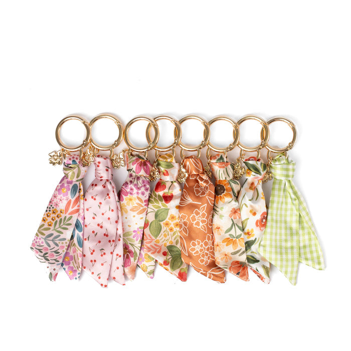 Green Gingham Satin Keychain