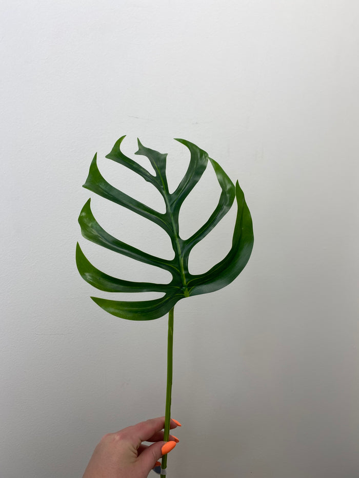 Green Monstera Leaf Spray