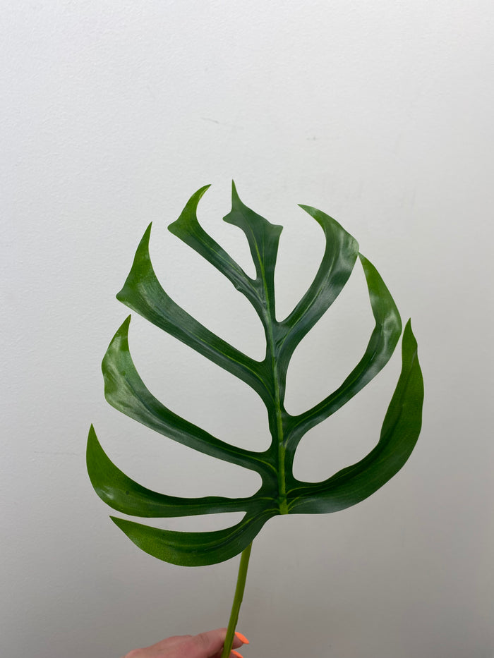 Green Monstera Leaf Spray