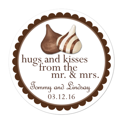 Hershey Hugs and Kisses Personalized Sticker Wedding Stickers - INKtropolis