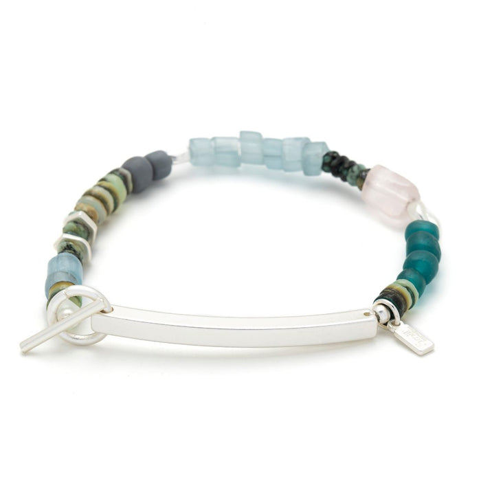 Scout Curated Wears Boss rose quartz silver hidden message bracelet for everyday gift from Magnolias Home Decor