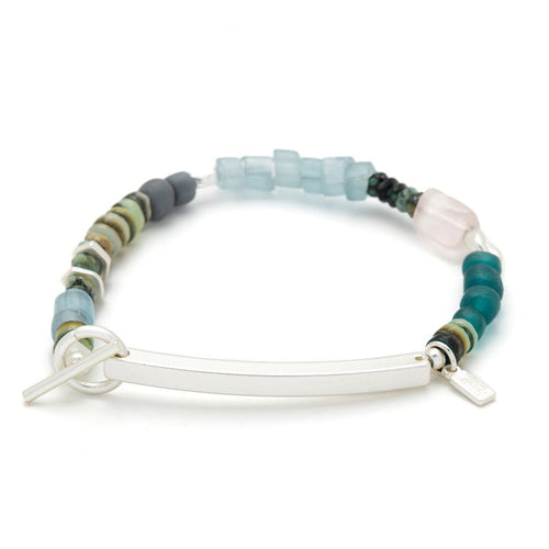 Scout Curated Wears Boss rose quartz silver hidden message bracelet for everyday gift from Magnolias Home Decor