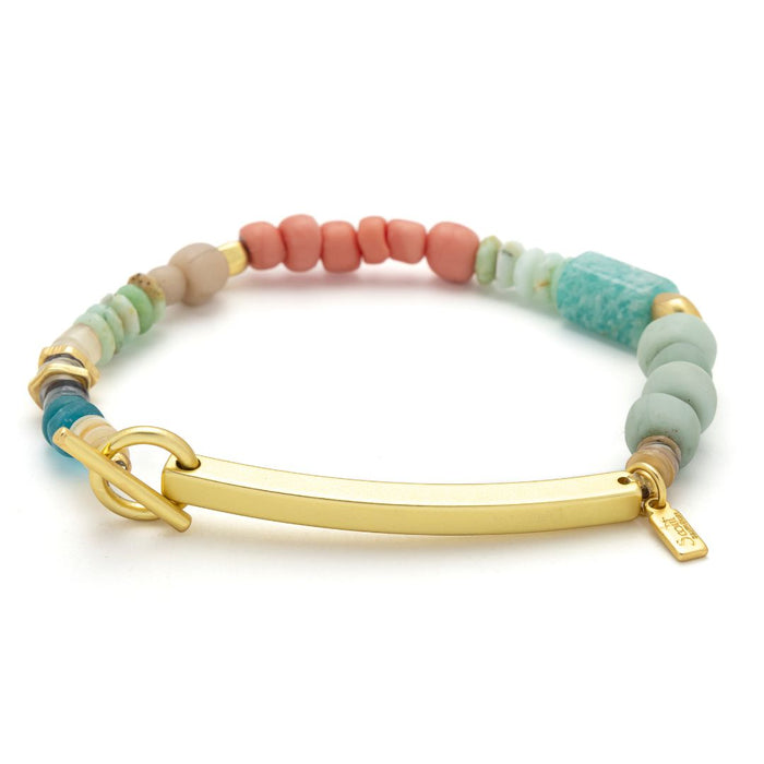 Scout Curated Wears Crushing It amazonite gold hidden message bracelet for everyday gift from Magnolias Home Decor