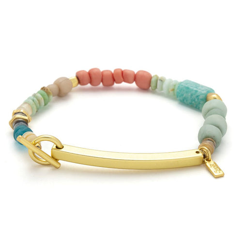 Scout Curated Wears Crushing It amazonite gold hidden message bracelet for everyday gift from Magnolias Home Decor
