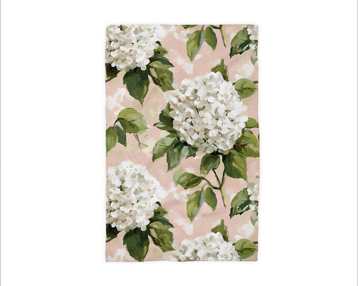 Hydrangea Flower Chinoiserie Tea Towel