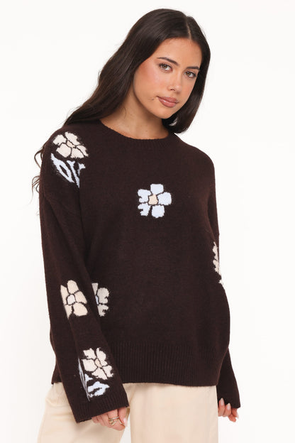 Ashara Knit Sweater - Cocoa Brown