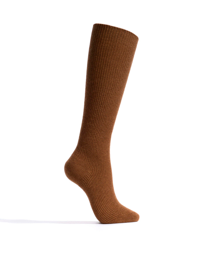 Lanai knee-high cashmere socks 70% wool 30% cashmere Coconut brown - Anonymous Copenhagen Socks