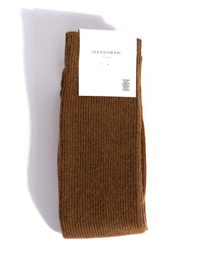 Lanai knee-high cashmere socks 70% wool 30% cashmere Coconut brown - Anonymous Copenhagen Socks