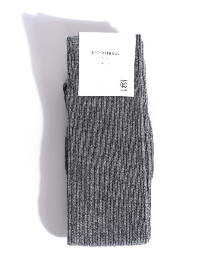 Lanai knee-high cashmere socks 70% wool 30% cashmere Light grey - Anonymous Copenhagen Socks
