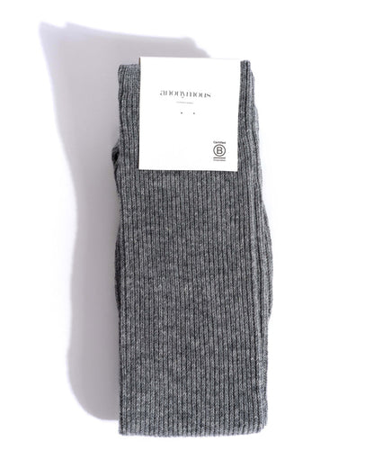 Lanai knee-high cashmere socks 70% wool 30% cashmere Light grey - Anonymous Copenhagen Socks