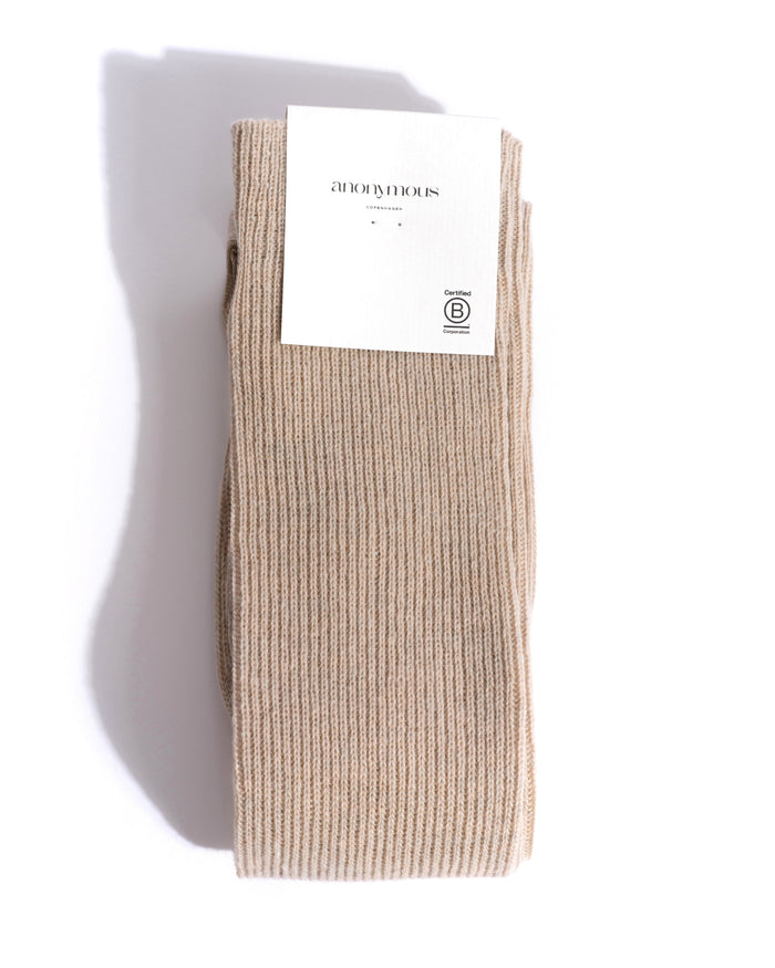 Lanai knee-high cashmere socks 70% wool 30% cashmere Mushroom - Anonymous Copenhagen Socks