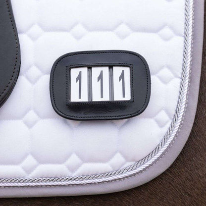 leather show numbers square black saddle pad