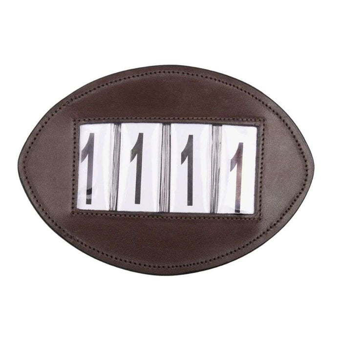 Leather Show Numbers Oval Brown
