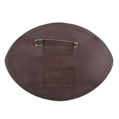 Leather Show Numbers Oval Brown back
