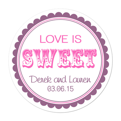Love Is Sweet Personalized Sticker Wedding Stickers - INKtropolis