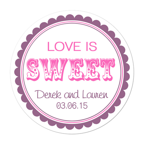 Love Is Sweet Personalized Sticker Wedding Stickers - INKtropolis
