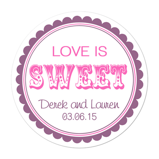 Love Is Sweet Personalized Sticker Wedding Stickers - INKtropolis