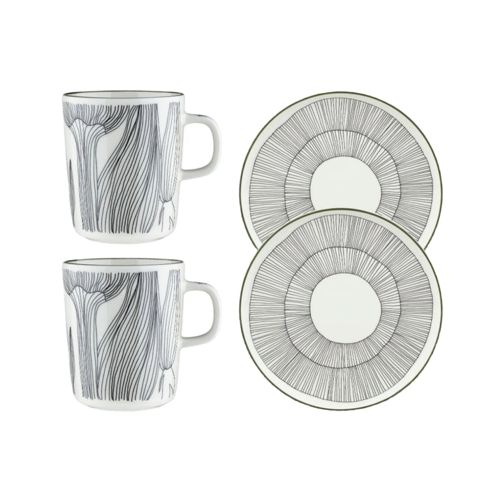 Marimekko Oiva / Kukat Puhkeavat Breakfast Set Forest Green Eleish Van Breems Home