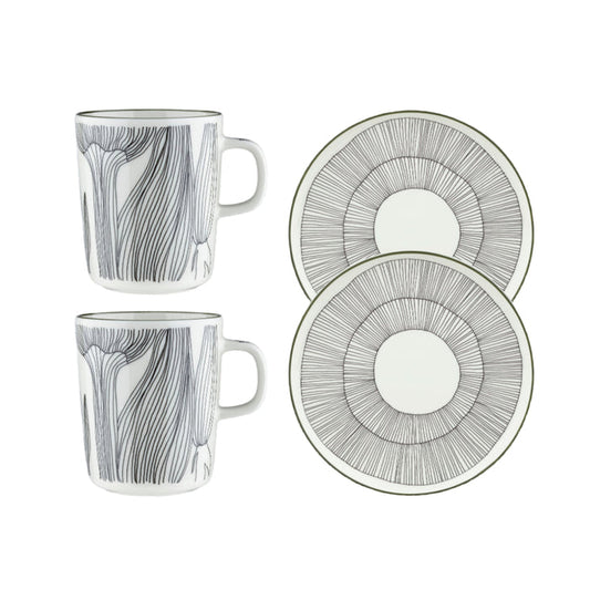 Marimekko Oiva / Kukat Puhkeavat Breakfast Set Forest Green Eleish Van Breems Home