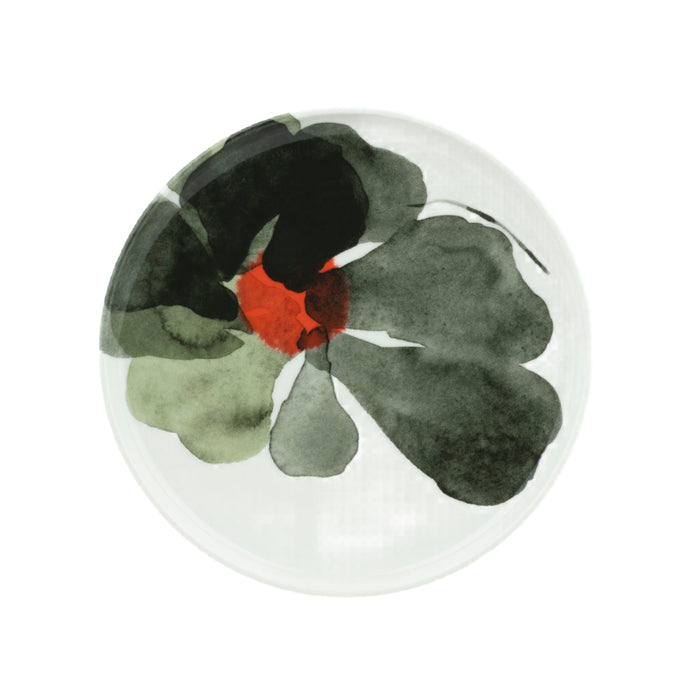 Marimekko Oiva / Valssi 8" Plate in Forest Green and Tomato Red Eleish Van Breems Home