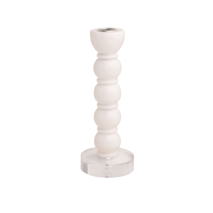 Medium White Bauble Taper Holder