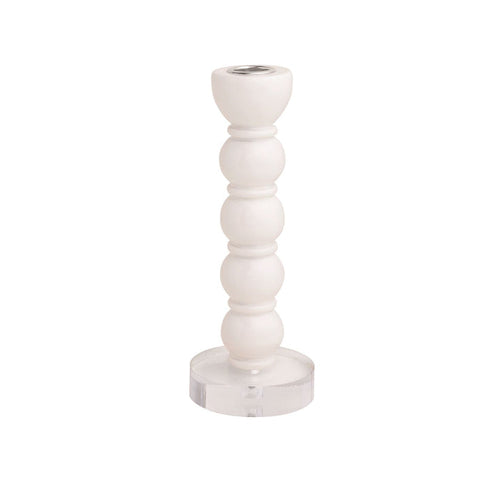 Medium White Bauble Taper Holder