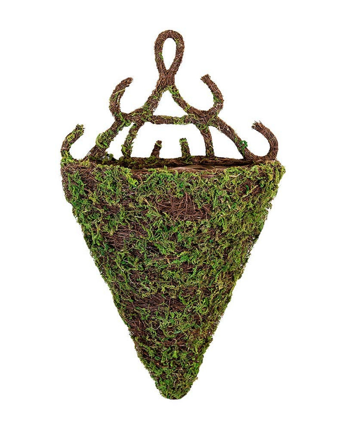 Moss & Wicker Wall Basket