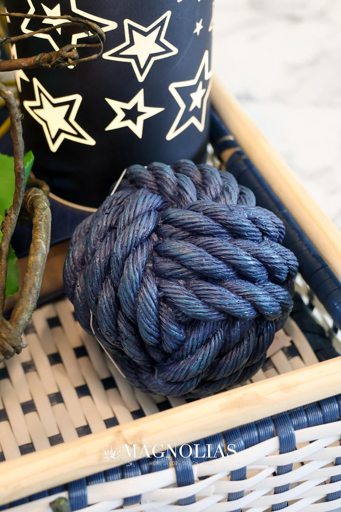 Navy Resin Rope Orb