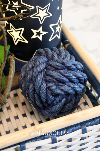 Navy Resin Rope Orb