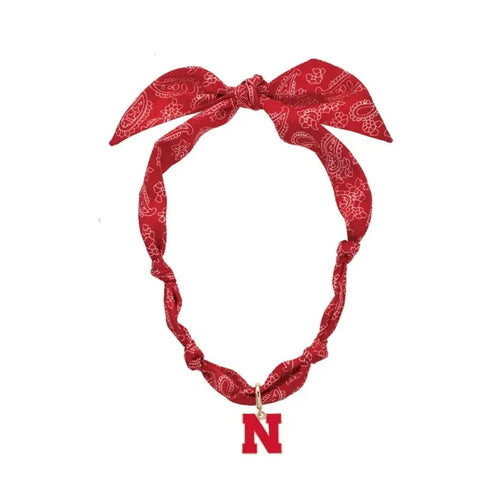 Canvas Style Nebraska Cornhuskers gold bandana scarf necklace for everyday gift from Magnolias Home Decor