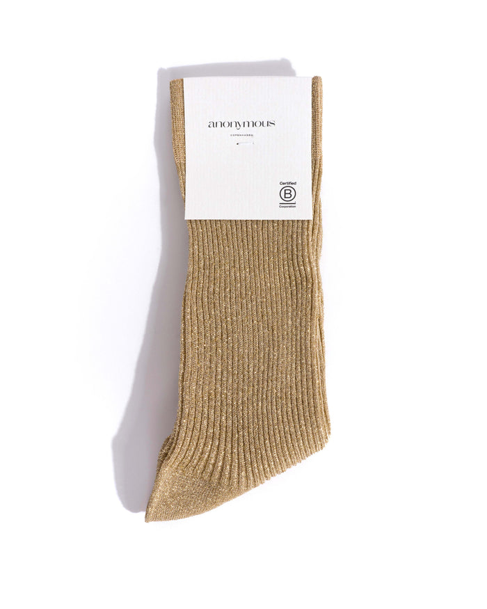 Noa glitter socks 52% nylon 48% polyester Gold - Anonymous Copenhagen Socks