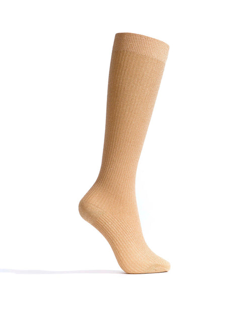 Noa mid calf glitter socks 52% nylon 48% polyester Gold - Anonymous Copenhagen Socks