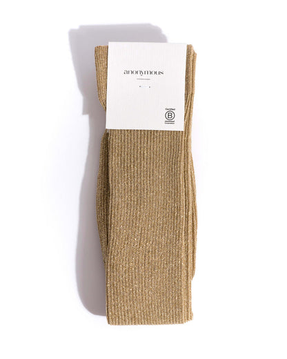 Noa mid calf glitter socks 52% nylon 48% polyester Gold - Anonymous Copenhagen Socks