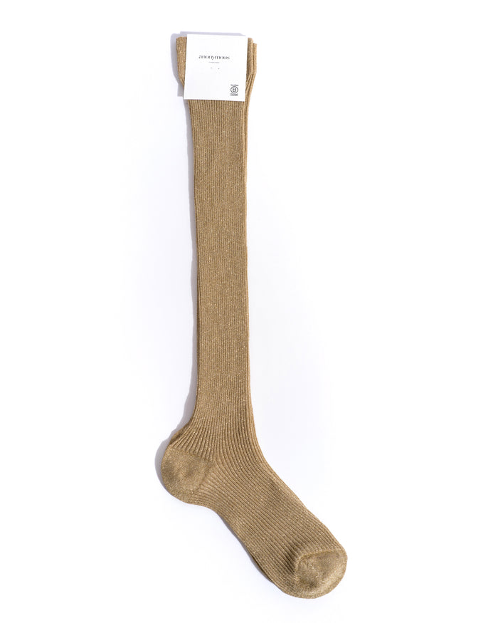 Noa mid calf glitter socks 52% nylon 48% polyester Gold - Anonymous Copenhagen Socks