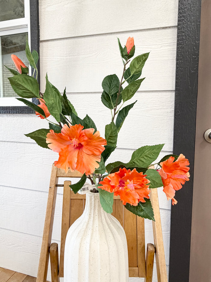 Orange Double Hibiscus Spray