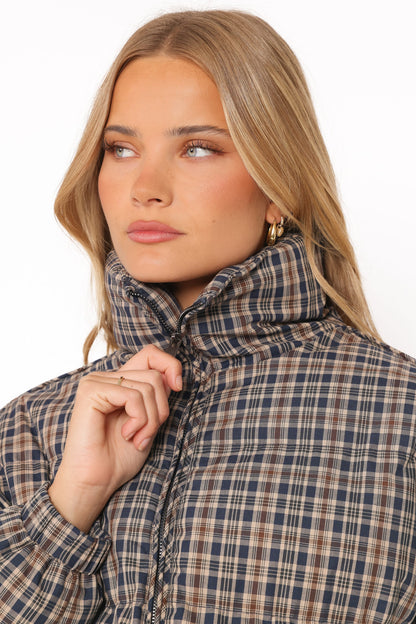 Chester Puffer Jacket - Brown Plaid