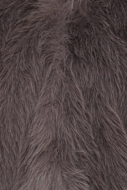 Connie Faux Fur Cropped Jacket - Gunmetal Grey