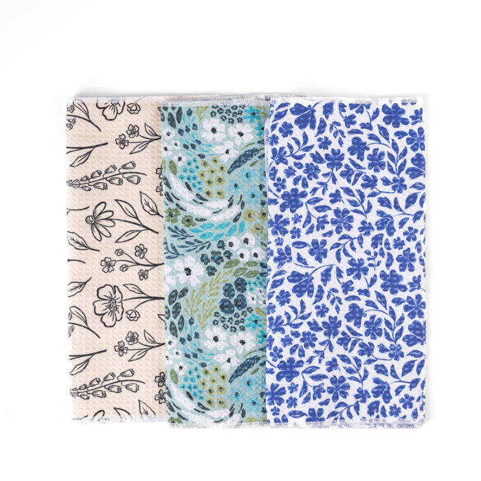 Pack of 3 Microfiber Kitchen Towels - Winter Tones