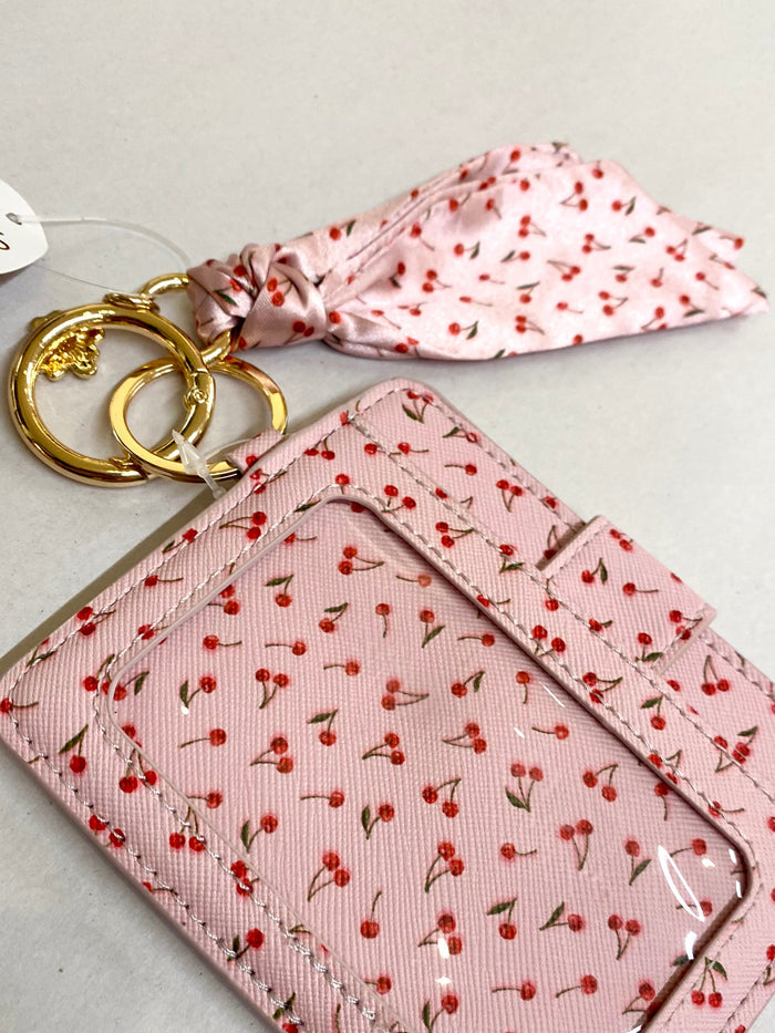 Painted Cherries Satin Keychain