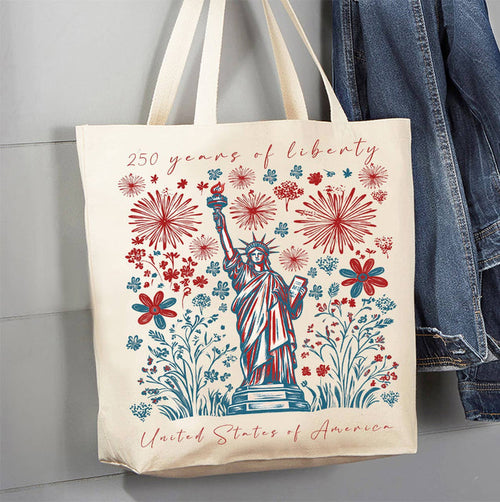 Patriotic Liberty 250 Anniversary America Canvas Tote Bag